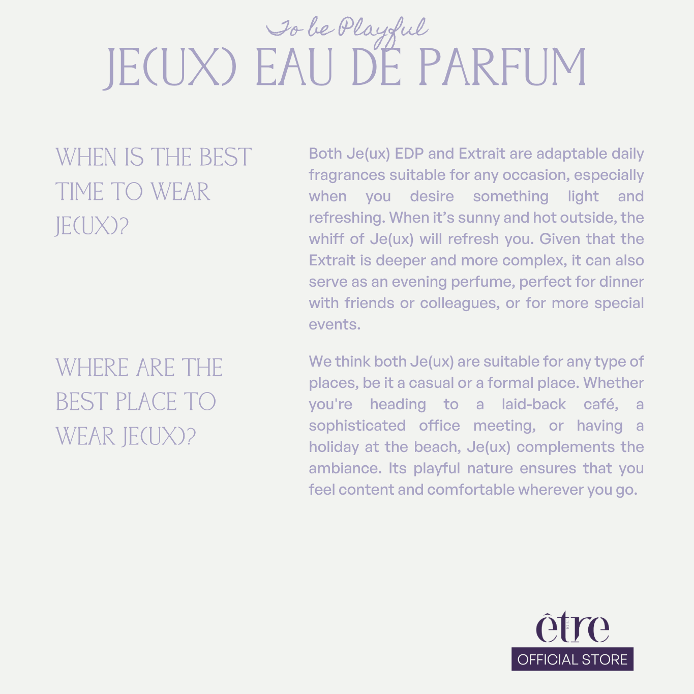 Etre Parfums - Je(ux) - Eau de Parfum/50 ml