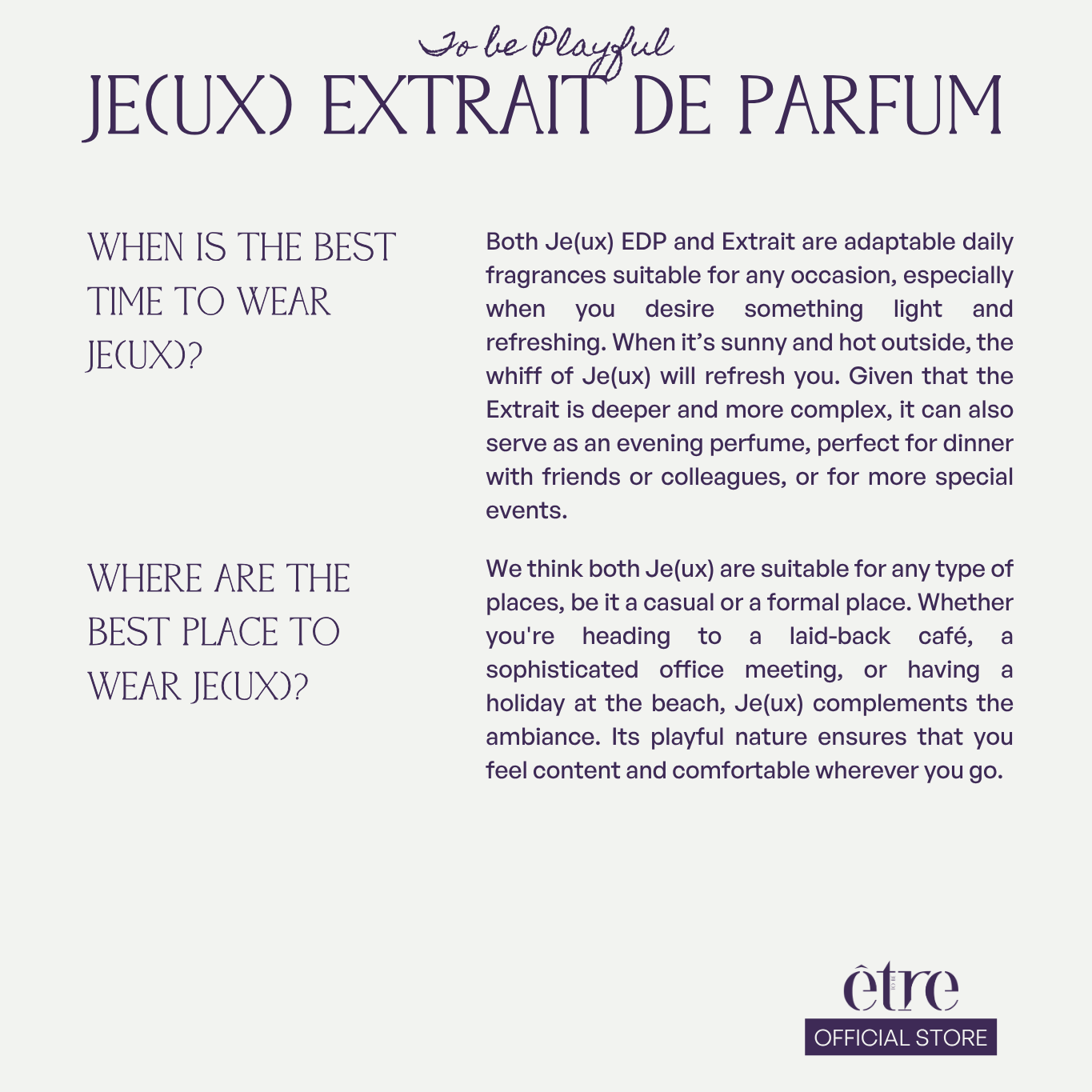 Etre Parfums - Je(ux) - Extrait de Parfum/50 ml